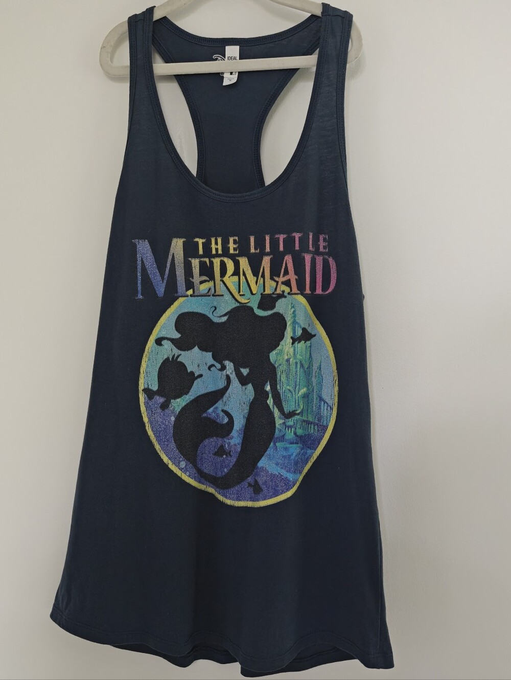 Disney The Little Mermaid Ariel Graphic navy blue Racerback Tank Top size XL jrs